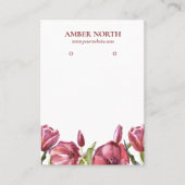 Bourgogne Bloemen Sieraden Oorbel Display Visitekaartje (Voorkant)