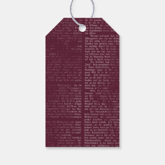 Bourgogne Bloemen Skelet Hand Gotische Bruiloft Cadeaulabel (Achterkant)