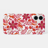  Bourgogne Bloemen Slim Fit Telefoonhoesjes iPhone 16 Hoesje (Achterkant horizontaal)