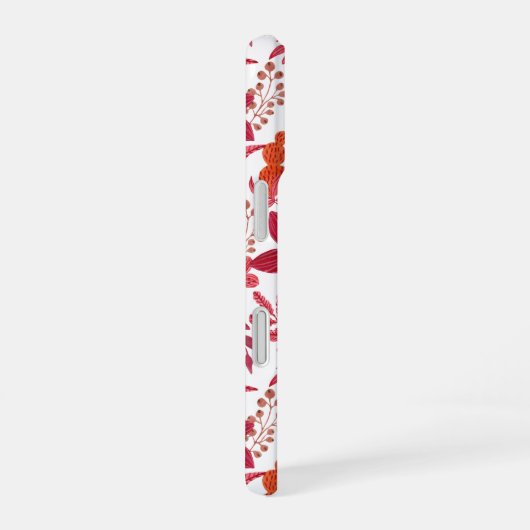  Bourgogne Bloemen Slim Fit Telefoonhoesjes iPhone 16 Hoesje (Rechterkant)