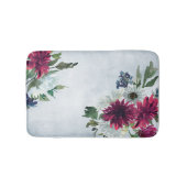 Bourgogne Bloemen Splash op Grijs Badmat (Voorkant)