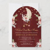 Bourgogne Bloemen Sterren Moon Arch Rood Baby show Kaart (Voorkant)