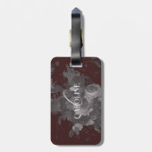 Bourgogne  Bloemen Stilleven Stijlvol Bagagelabel (Achterkant verticaal)