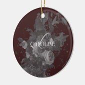 Bourgogne Bloemen Stilleven Stijlvol Keramisch Ornament (Links)