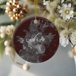 Bourgogne  Bloemen Stilleven Stijlvol Keramisch Ornament