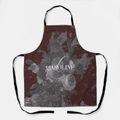 Bourgogne  Bloemen Stilleven Stijlvol Schort (Voorkant)