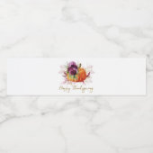 Bourgogne Bloemen Thanksgiving Waterfles Etiket (Enkel label)