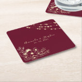 Bourgogne Bloemen Trouwplein Onderzetter (Schuin)