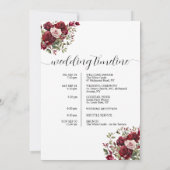 Bourgogne Bloemen Trouwtas Letter & Tijdlijn Kaart (Achterkant)