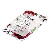 Bourgogne Bloemen Vellum Waterverf Save the Date Magneet (Linkerzijde)