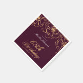 Bourgogne Bloemen Verjaardagsfeest Papier servet (Hoek)