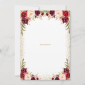 Bourgogne Bloemen Verrassing 70e Verjaardag Kaart (Achterkant)