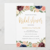 Bourgogne Bloemen Vrijgezellenfeest Kaart (Voorkant / Achterkant)