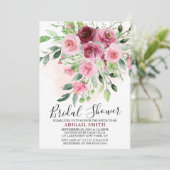 Bourgogne Bloemen Vrijgezellenfeest Kaart (Staand voorkant)