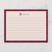 Bourgogne  Bloemen Vrijgezellenfeest Recept Kaart (Achterkant)