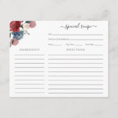 Bourgogne Bloemen Vrijgezellenfeest Script Recept Informatiekaartje (Voorkant)