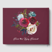 Bourgogne Bloemen Waterverf Boho Chic Bruiloft Gastenboek (Achterkant)