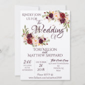 Bourgogne Bloemen Waterverf - Eenvoudige lijnen Kaart (Voorkant)