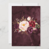 Bourgogne Bloemen Waterverf - Eenvoudige lijnen Kaart (Achterkant)