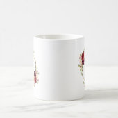 Bourgogne Bloemen Waterverf Gouden Cirkel Monogram Koffiemok (Center)