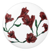 Bourgogne Bloemen Waterverf Keramische Knop (Voorkant)