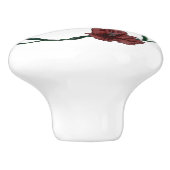 Bourgogne Bloemen Waterverf Keramische Knop (Zijkant)