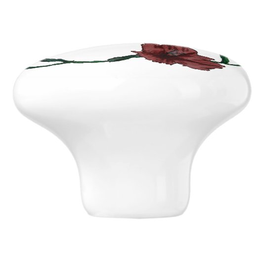 Bourgogne Bloemen Waterverf Keramische Knop (Zijkant)