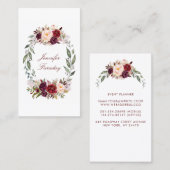 Bourgogne Bloemen Waterverf Visitekaartje (Voorkant / Achterkant)