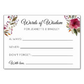 Bourgogne Bloemen Woorden van Wijsheid Advies Kaar Kaart (Voorkant)