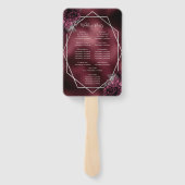 Bourgogne Bloemen Zilver Geometrisch Trouwprogramm Handwaaier (Achterkant)