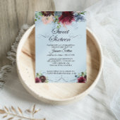 Bourgogne Bloemen Zoet Zestien Verjaardagsfeest Kaart