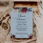 Bourgogne Bloemen Zoet Zestien Verjaardagsfeest Kaart<br><div class="desc">Deze bordeaux bloemenzoete zestien verjaardagsfeestuitnodiging is perfect voor een eenvoudige 16e verjaardag. Het elegante boho-ontwerp heeft waterverf marineblauw,  blush roze en wijnschaduwbloemen met artistieke potlooddetails.</div>