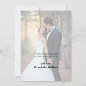 Bourgogne Bloemen Zwart Goud Script Bruiloft Foto Bedankkaart (Achterkant)