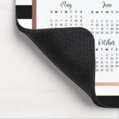 Bourgogne Bloemen Zwarte Strepen 2024 Kalender Muismat (Hoek)