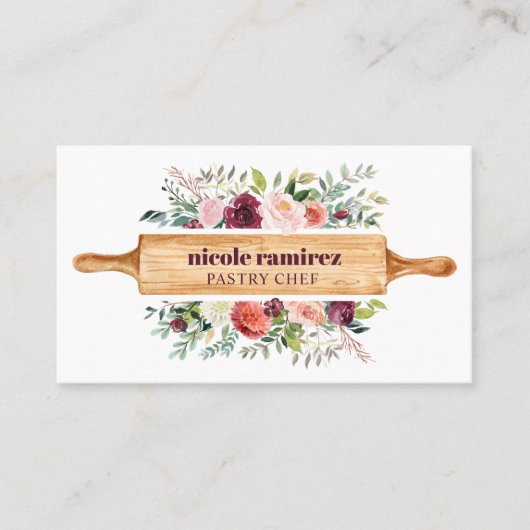 Bourgogne Bloemenbakkerij Rolling Pin Patisserie Visitekaartje (Voorkant)