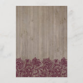 Bourgogne Bloemenbruiloft Informatie Gast Kaart (Achterkant)