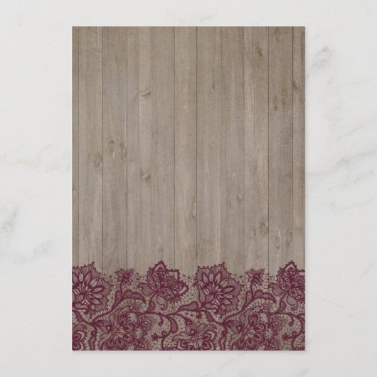 Bourgogne Bloemenbruiloft Informatie Gast Kaart (Achterkant)