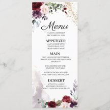 Bourgogne Bloemenbruiloft Menu