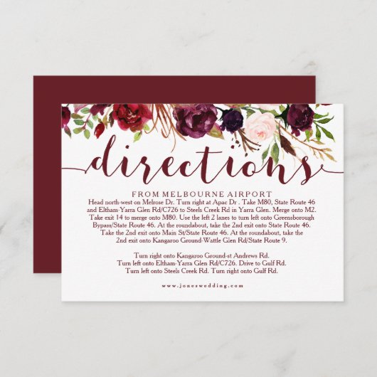 Bourgogne Bloemenbruiloft Routebeschrijving Info K Informatiekaartje (Voorkant / Achterkant)