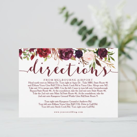 Bourgogne Bloemenbruiloft Routebeschrijving Info K Informatiekaartje (Staand voorkant)