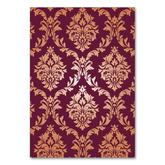 Bourgogne Bloemenbruiloft Tafelnummer (Achterkant)