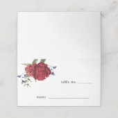 Bourgogne Bloemenbruiloft Tafelnummer Plaats Kaart Plaatskaartje (Buitenkant ongevouwen)