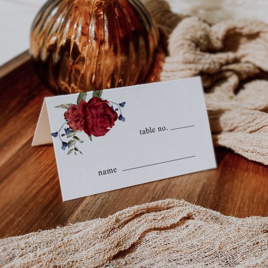 Bourgogne Bloemenbruiloft Tafelnummer Plaats Kaart Plaatskaartje