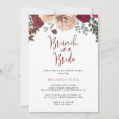 Bourgogne Bloemenbrunch met de bruidsdouche Kaart (Voorkant)