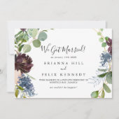 Bourgogne Bloemengroen Elopement Aankondiging (Voorkant)