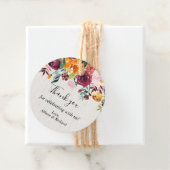 Bourgogne bloemenherfst rustieke waterverf elegant bedankjes labels (In situ)