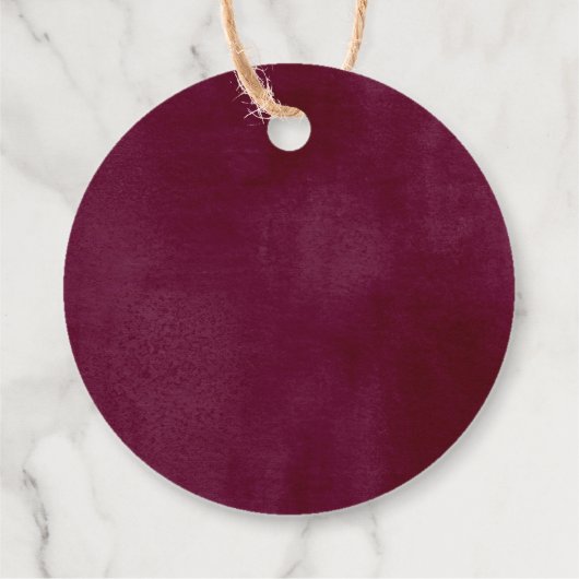 Bourgogne bloemenherfst rustieke waterverf elegant bedankjes labels (Achterkant)