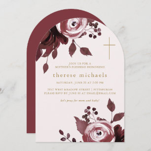Bourgogne Bloemenkruis Christelijke Moederzegening Kaart