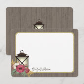 Bourgogne Bloemenlantaarn Rustiek Dank u Bedankkaart (Voorkant / Achterkant)