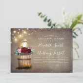 Bourgogne Bloemenlantaarn Rustiek repetitie diner Kaart (Staand voorkant)